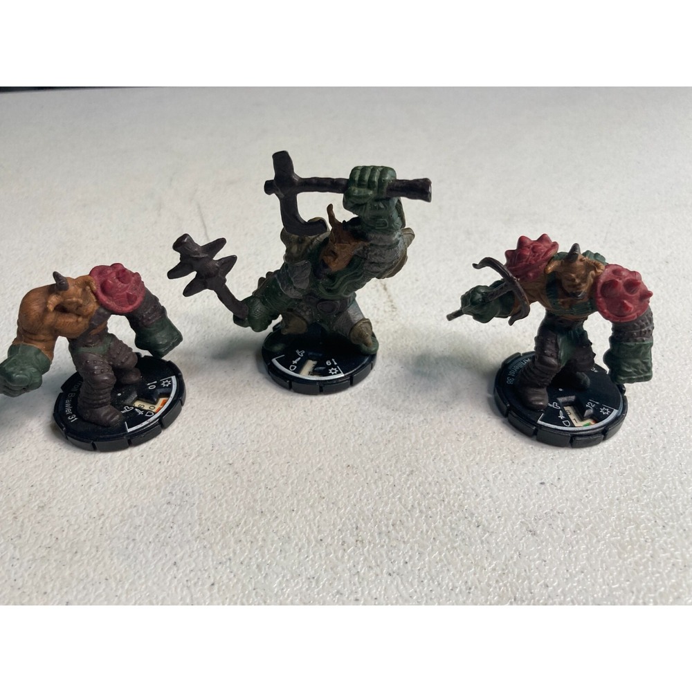 Mage Knight Orc Lot of 3 066 069 148 Chieftan Artillerist Rebellion Miniature